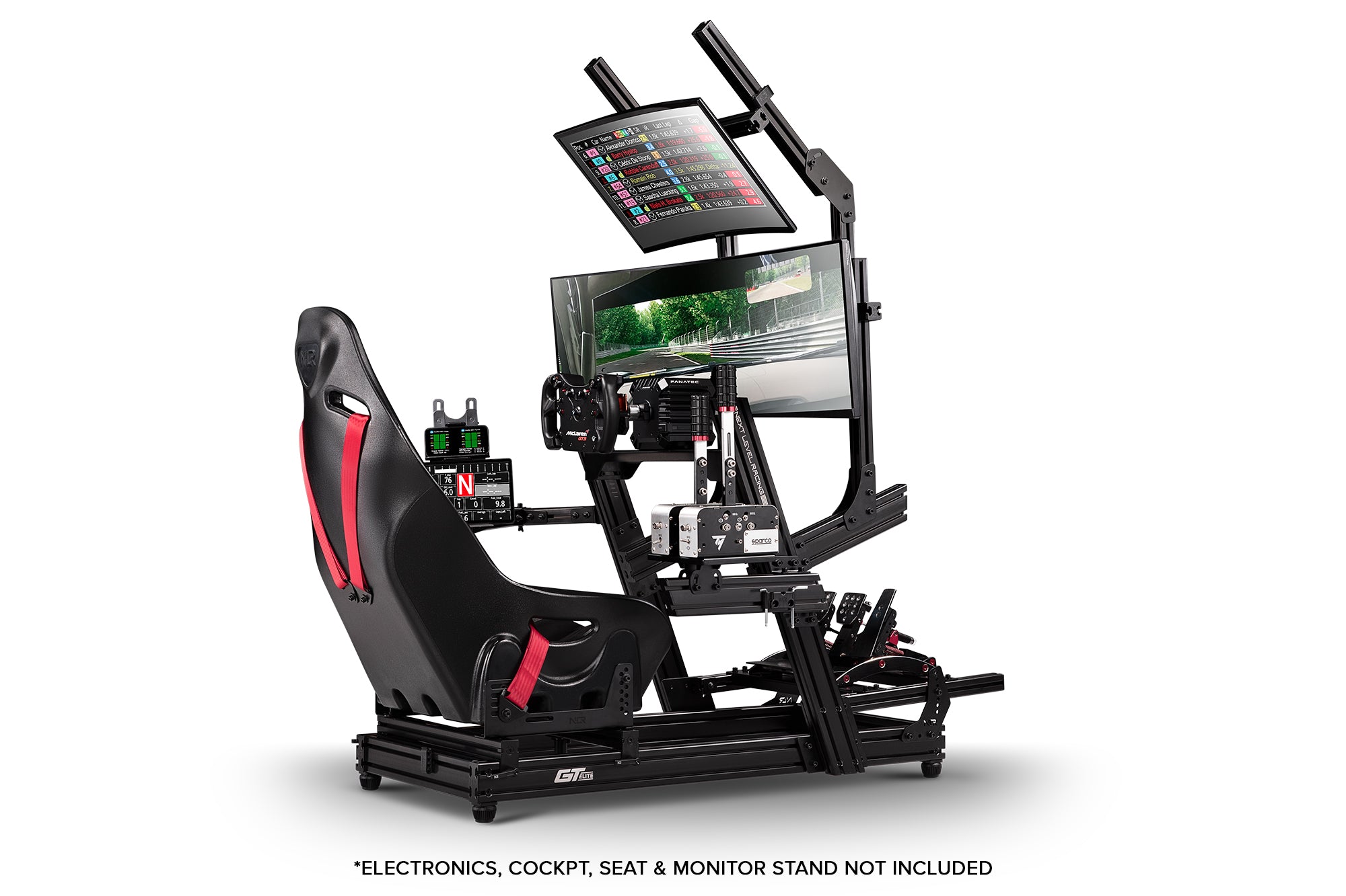 Next Level Racing Elite tablet and button box mount add-on for sim racing cockpit
