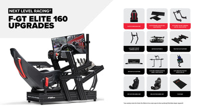 Next Level Racing Elite 160 wheel plate edition sim racing cockpit — black edition