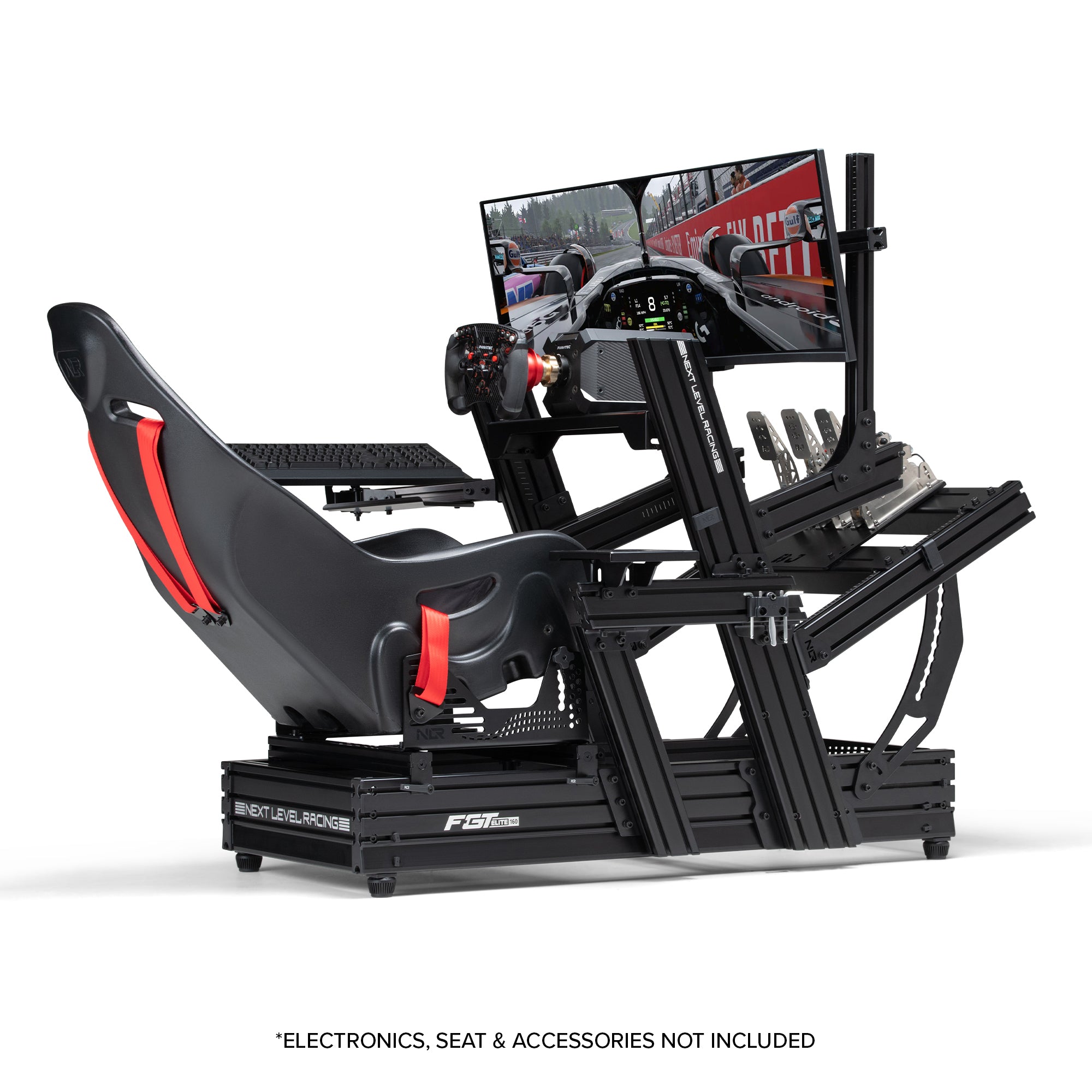 Next Level Racing Elite 160 wheel plate edition sim racing cockpit — black edition