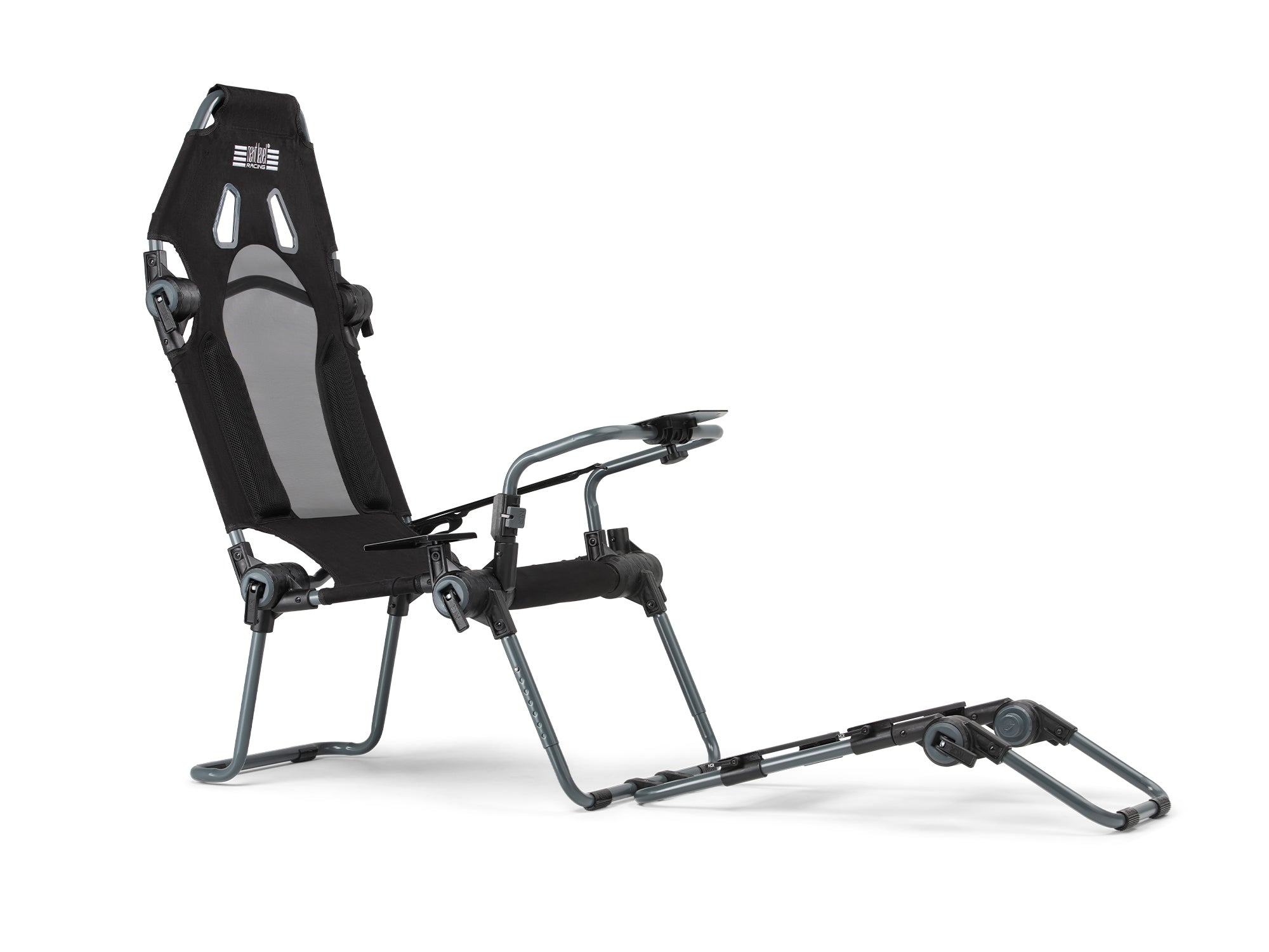 Next Level Racing F-GT Lite formula and GT foldable sim racing cockpit — carbon grey