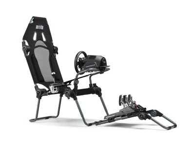 Next Level Racing F-GT Lite formula and GT foldable sim racing cockpit — carbon grey