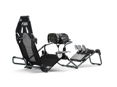 Next Level Racing F-GT Lite formula and GT foldable sim racing cockpit — carbon grey