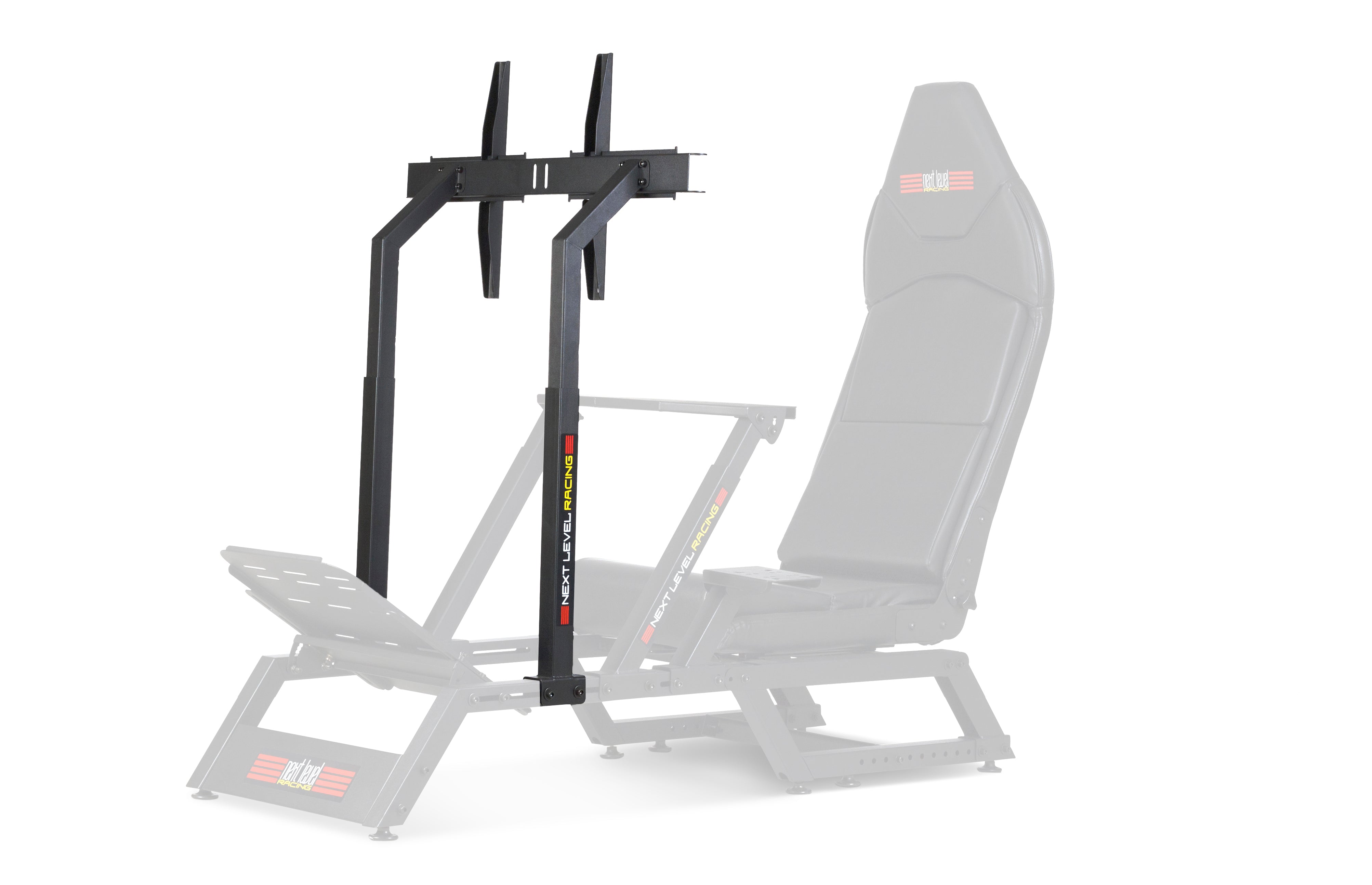 Next Level Racing F-GT monitor stand in matte black for sim racing cockpit