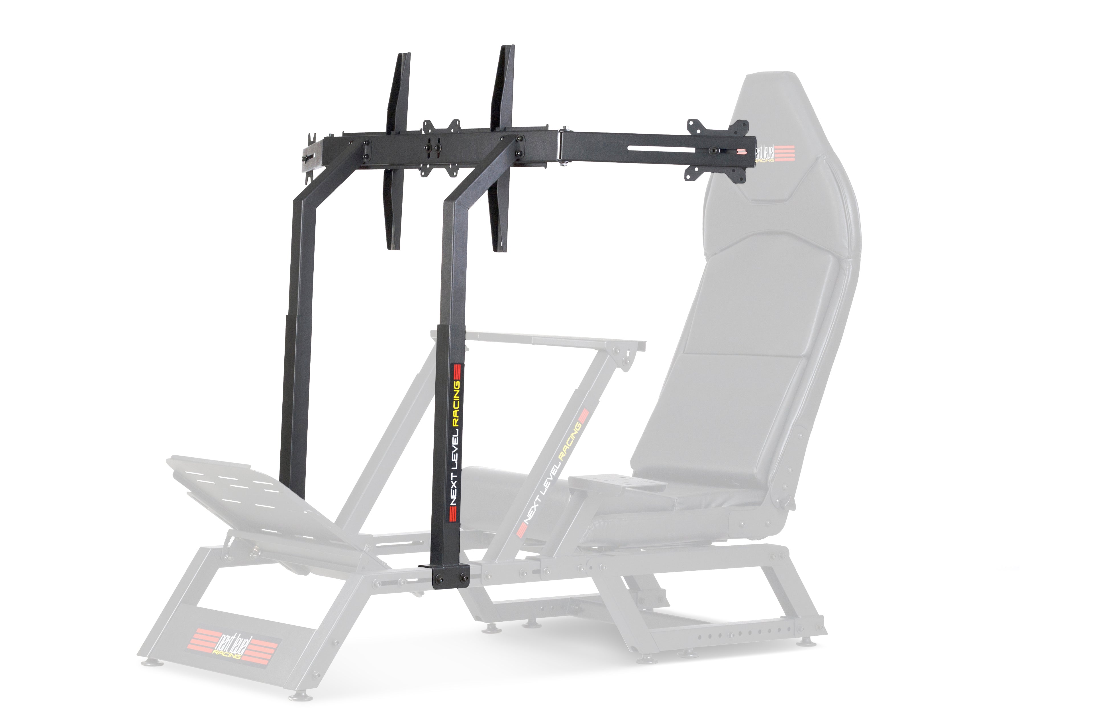 Next Level Racing F-GT monitor stand in matte black for sim racing cockpit