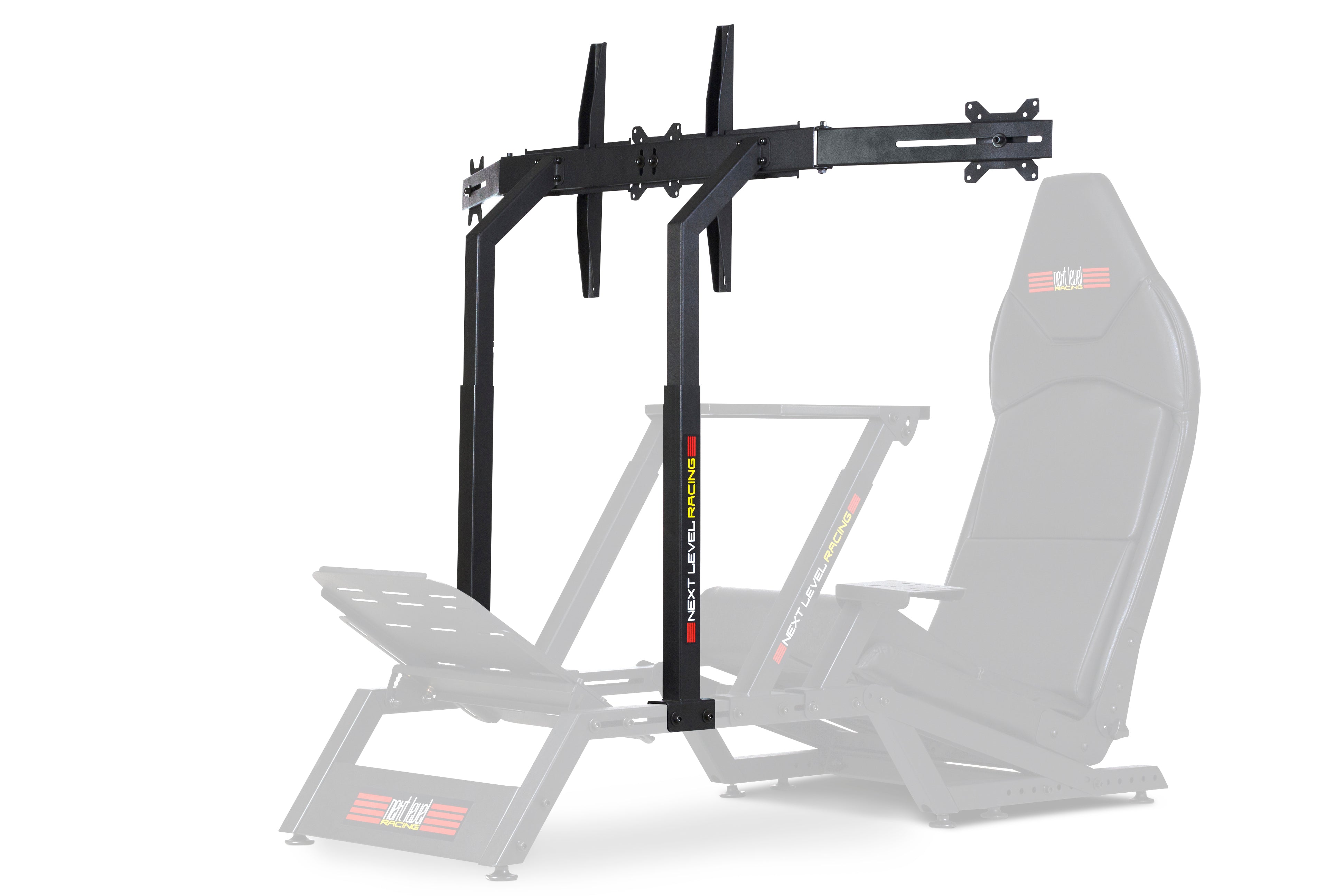 Next Level Racing F-GT monitor stand in matte black for sim racing cockpit