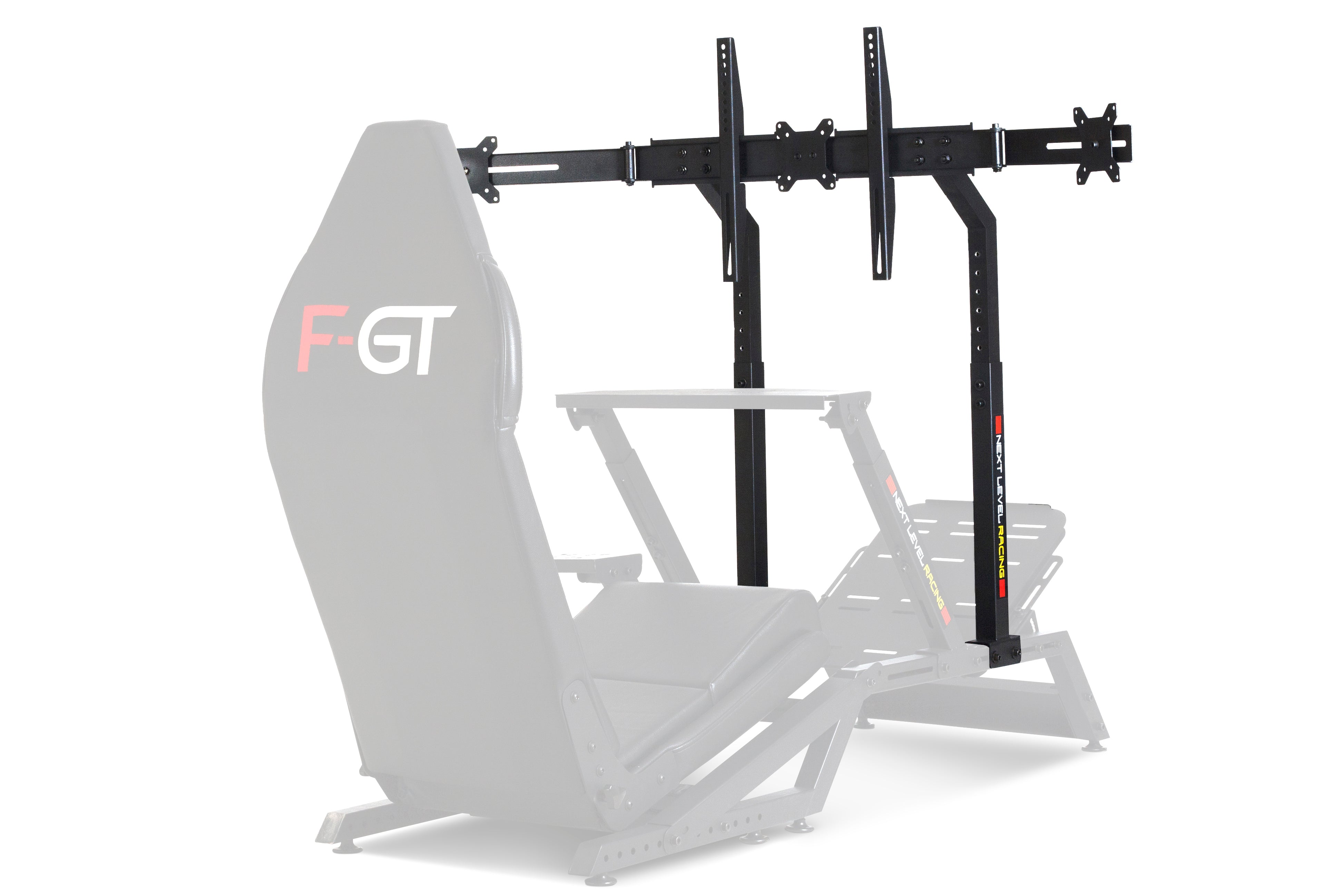 Next Level Racing F-GT monitor stand in matte black for sim racing cockpit