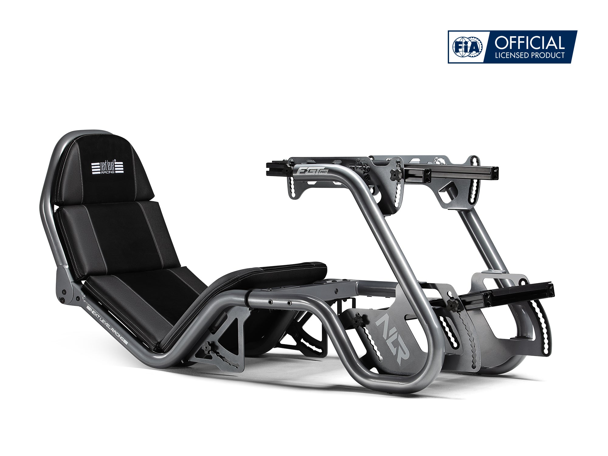 Next Level Racing F-GT Pro formula and GT sim racing cockpit — grey edition