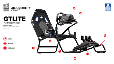 Next Level Racing GT Lite foldable sim racing cockpit — PlayStation edition
