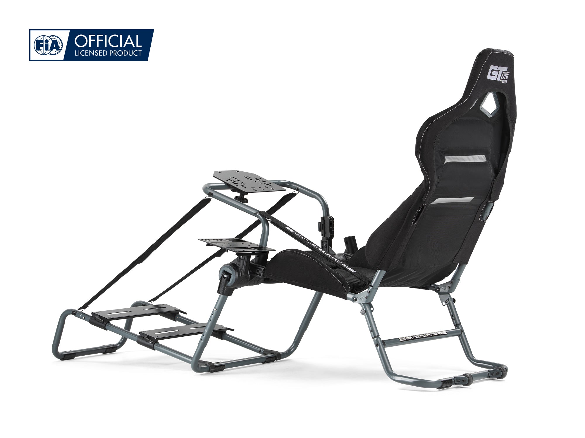 Next Level Racing GTLite Pro foldable sim racing cockpit — carbon grey edition