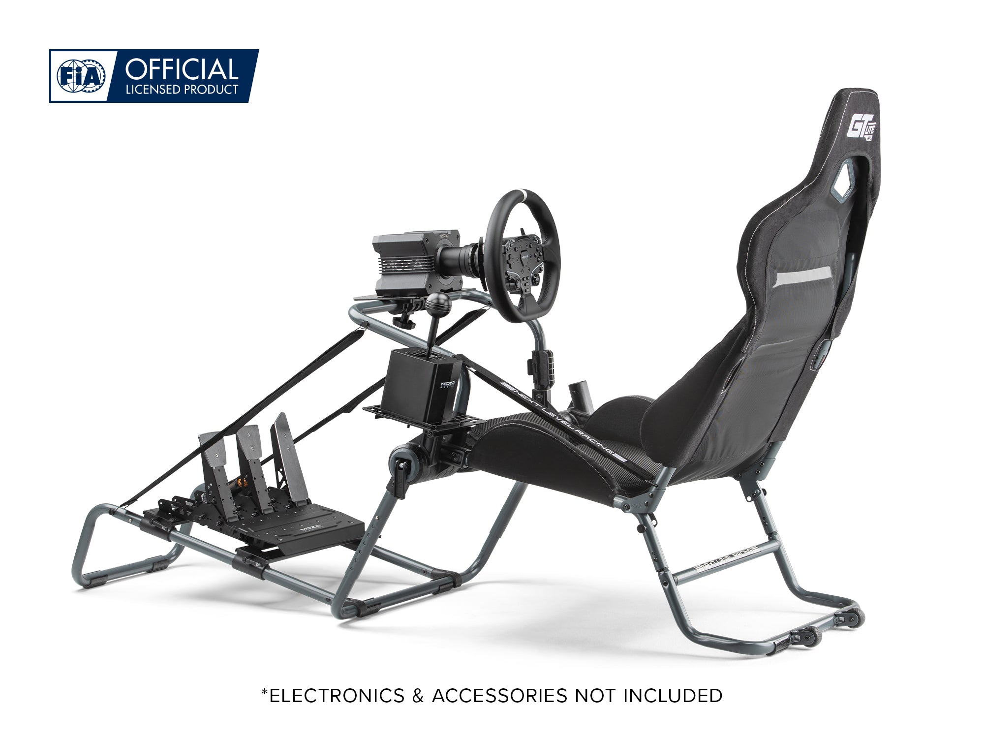 Next Level Racing GTLite Pro foldable sim racing cockpit — carbon grey edition