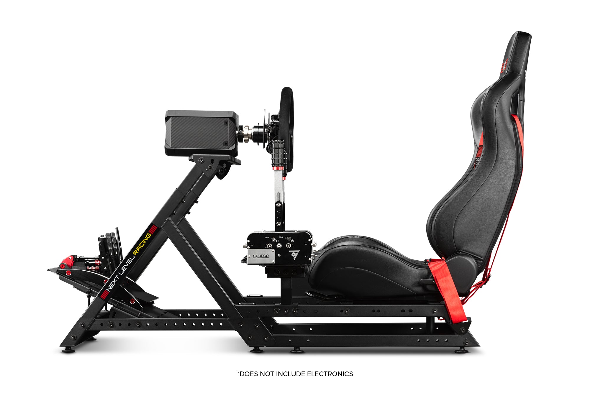 Next Level Racing GTtrack sim racing simulator cockpit — full-size aluminium profile rig