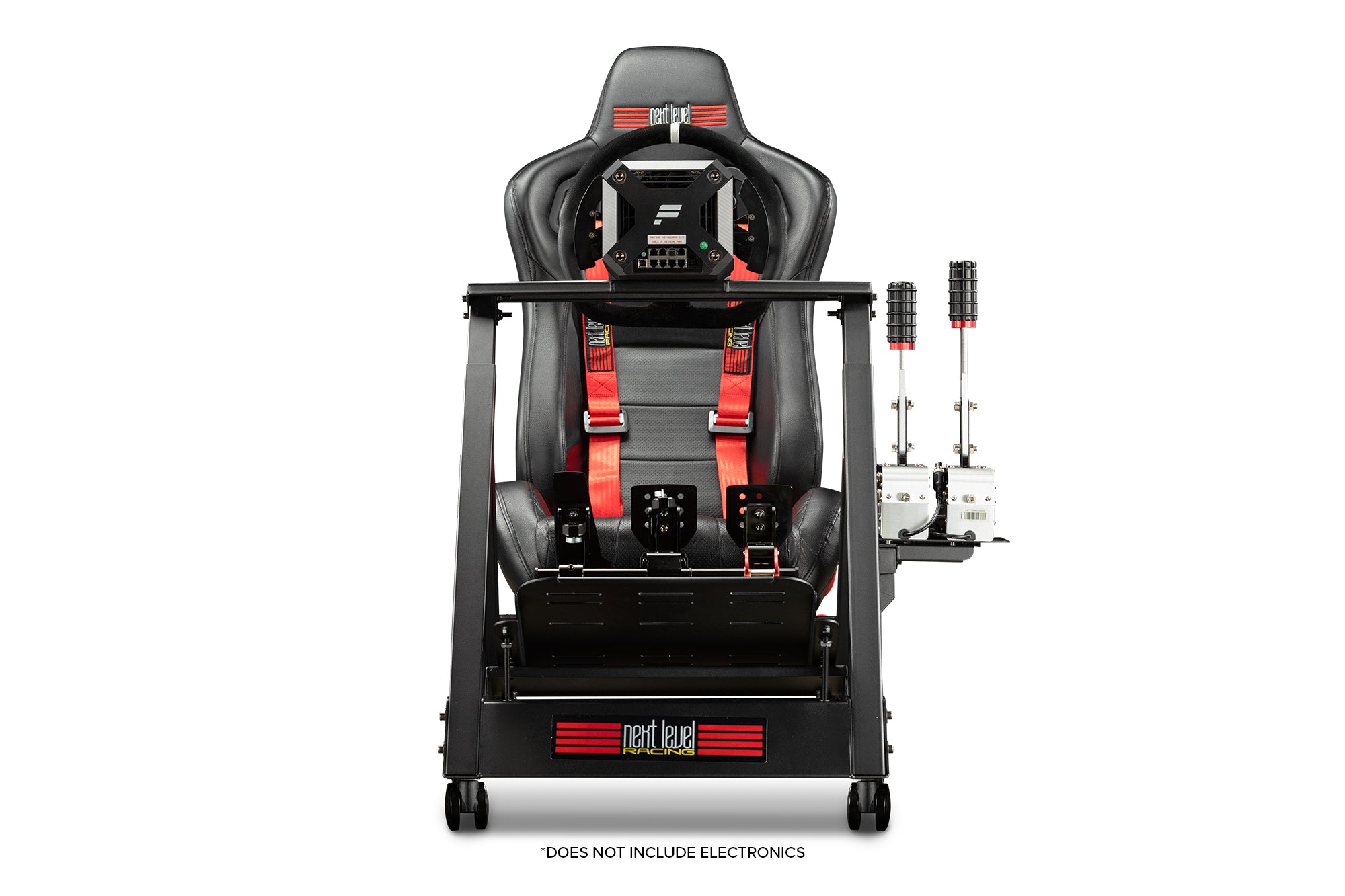 Next Level Racing GTtrack sim racing simulator cockpit — full-size aluminium profile rig