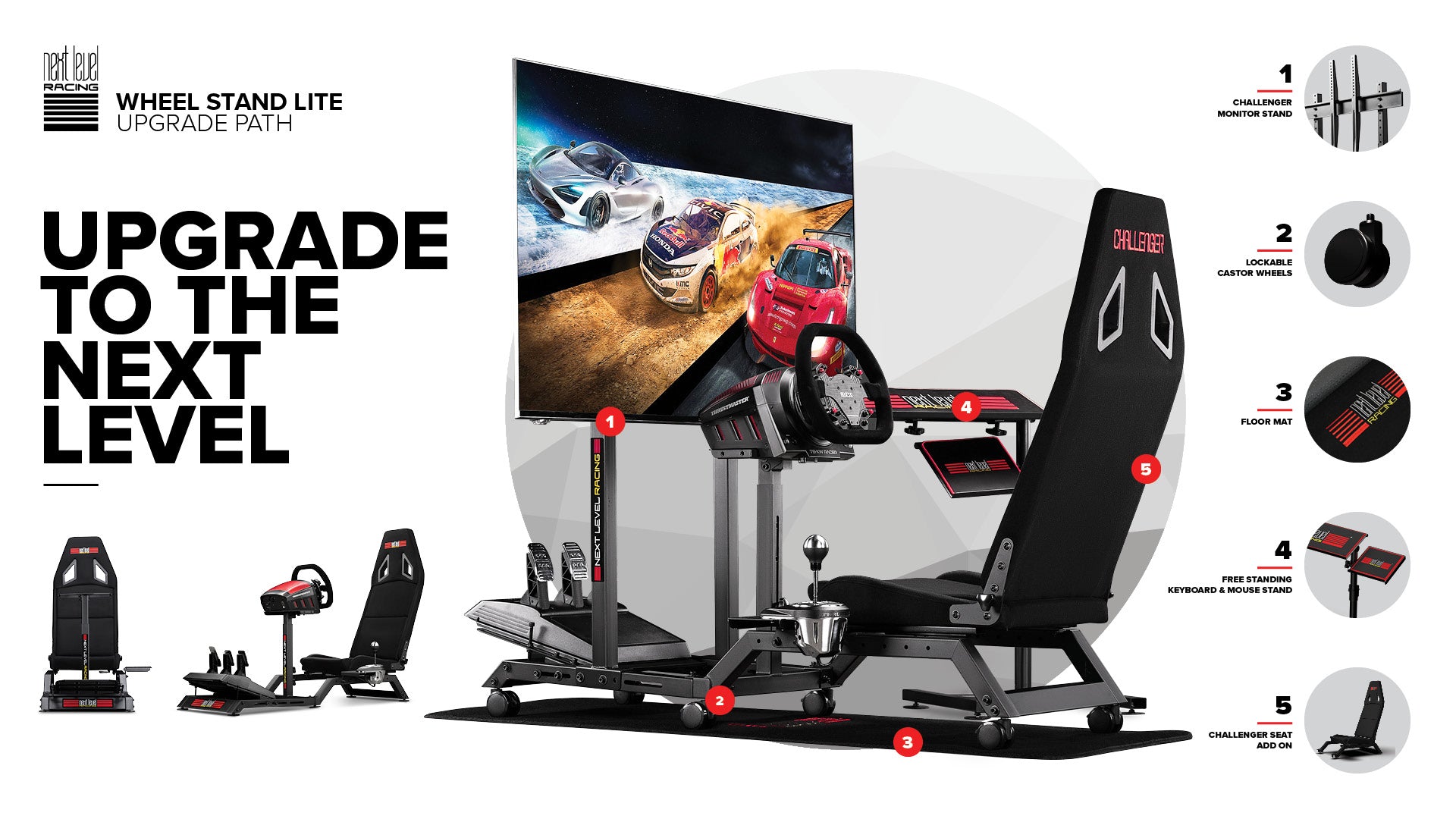 Next Level Racing Wheel Stand Lite — compact entry-level sim racing wheel stand