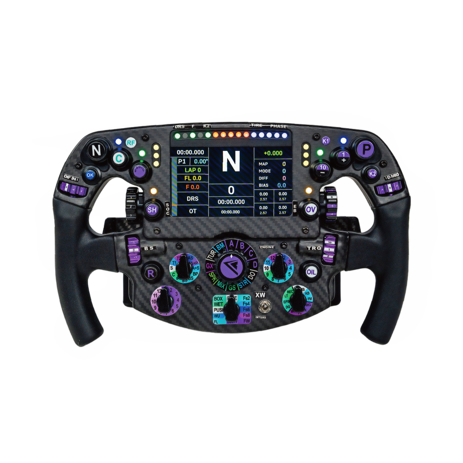 Conspit PW1 formula sim racing steering wheel — open-face F1-inspired design