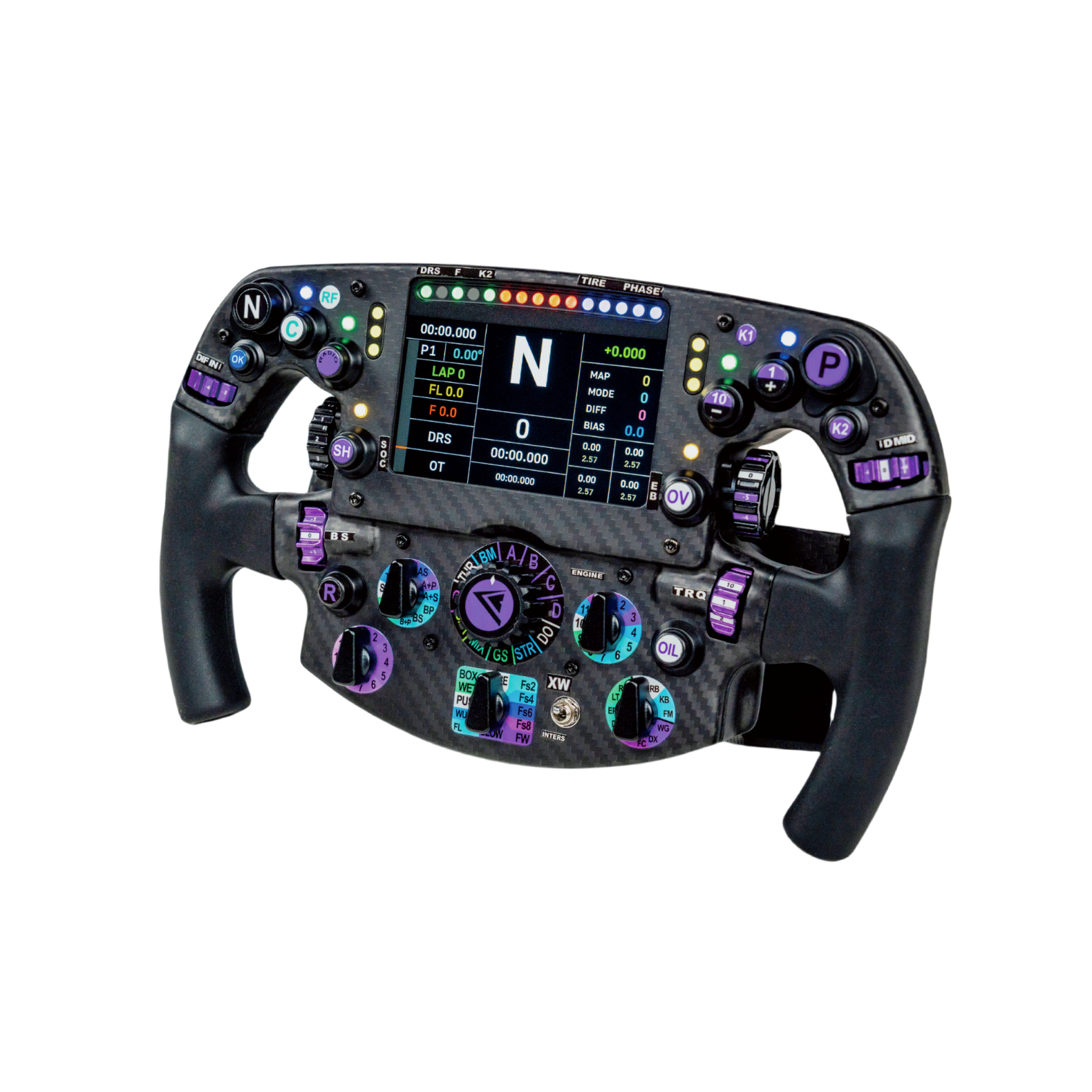 Conspit PW1 formula sim racing steering wheel — open-face F1-inspired design