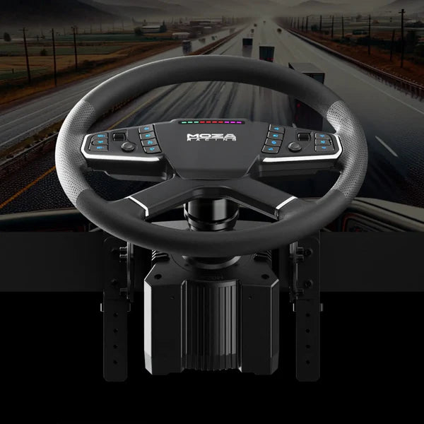 MOZA R5 trucking simulator bundle — wheelbase and truck wheel complete package