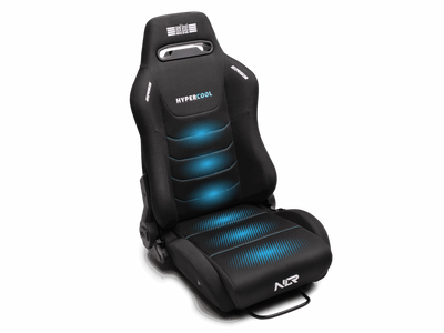 Next Level Racing ERS3 HyperCool ventilated sim racing seat — active cooling mesh design