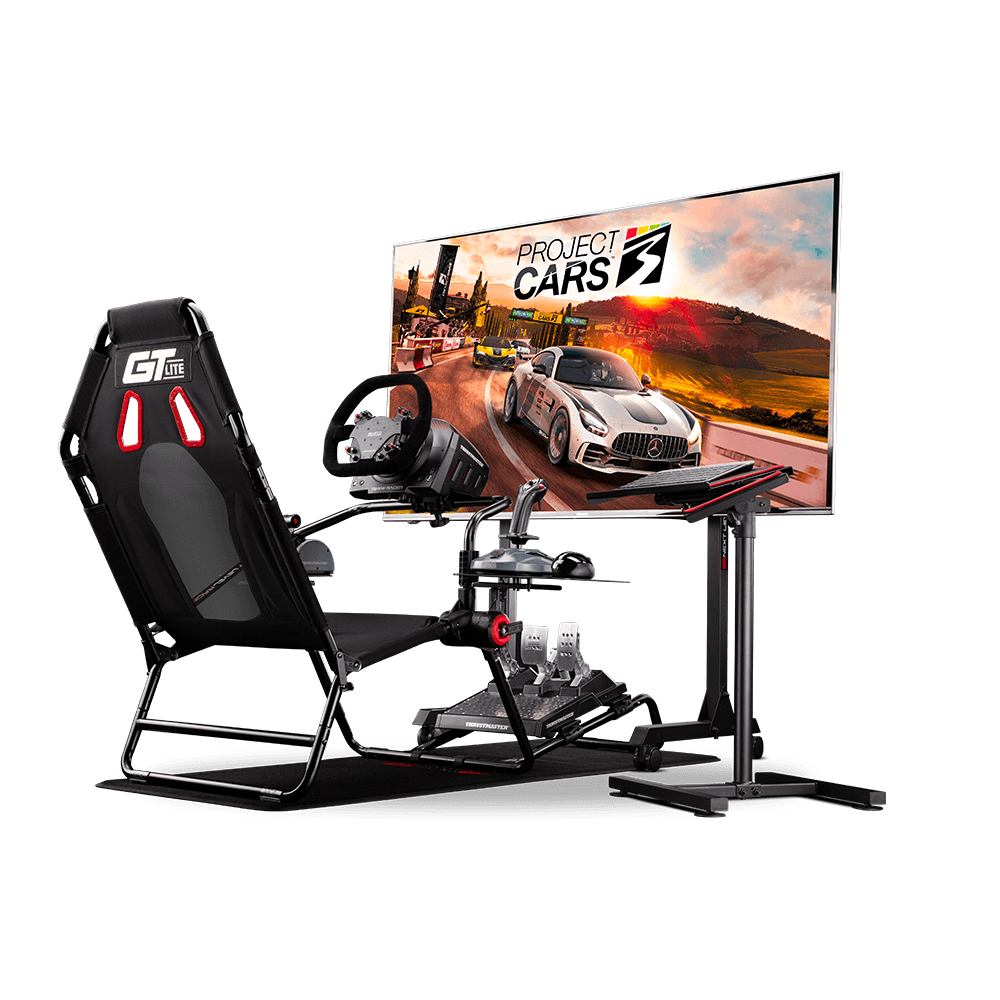 Next Level Racing GT Lite foldable simulator cockpit — compact space-saving sim rig